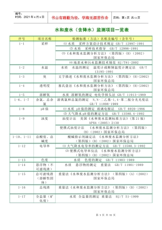 水和废水（含降水）doc-深圳市环境监测中心站