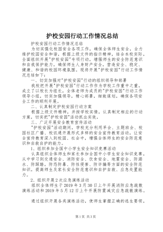 护校安园行动工作情况总结