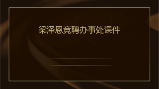 梁泽恩竞聘办事处课件