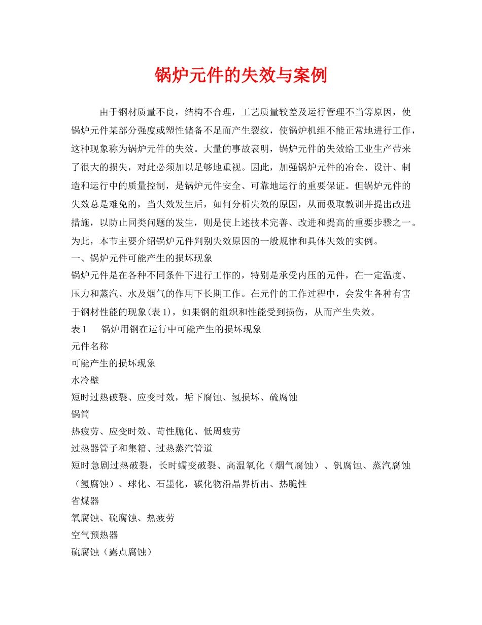 《安全技术》之锅炉元件的失效与案例 _第1页