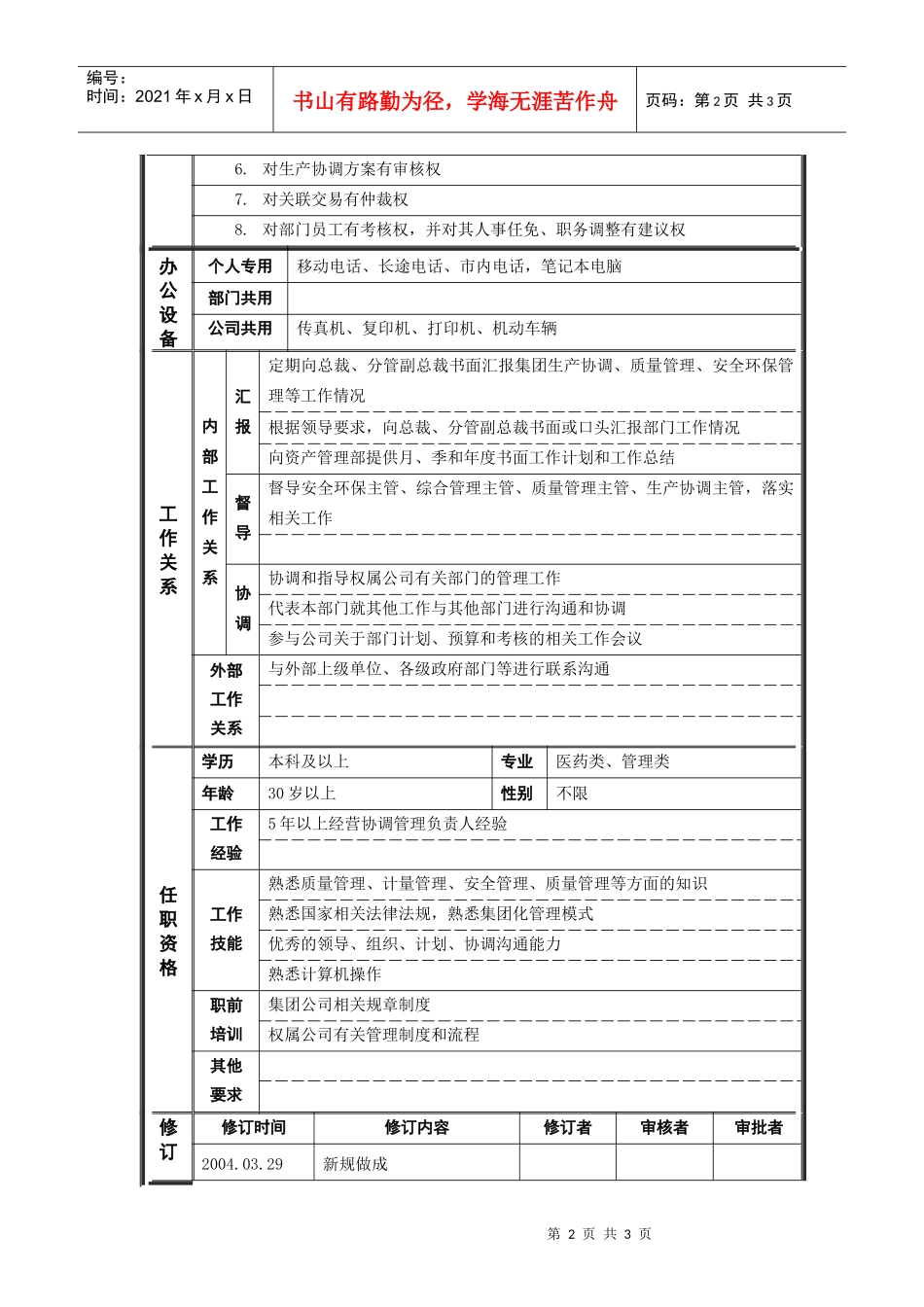 鞑縚部长_职位说明书_第2页