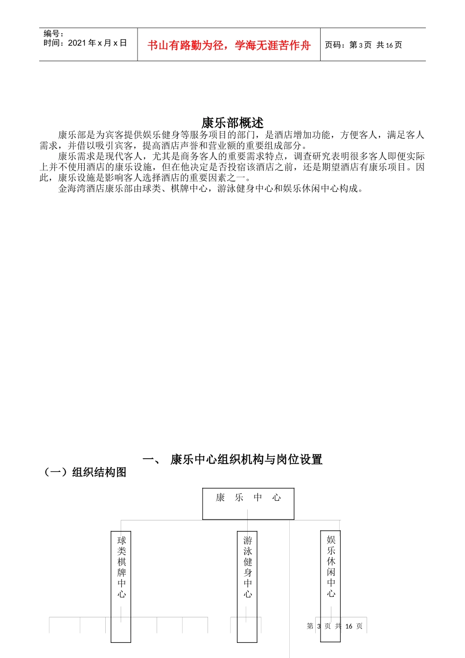 康乐中心的岗位职责规范_第3页