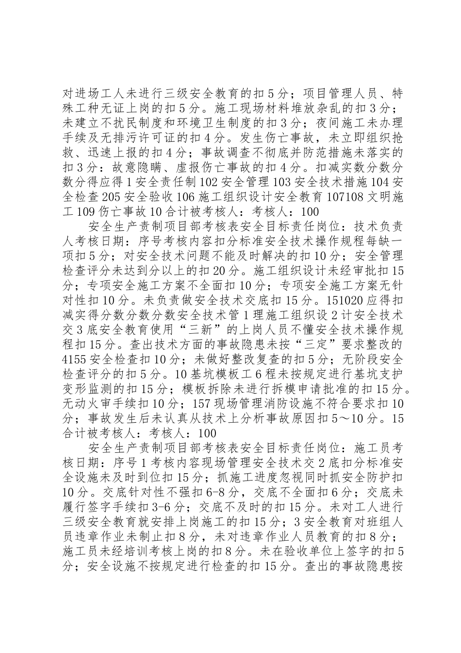 项目部安全生产责任制及责任目标考核规章制度细则_第2页