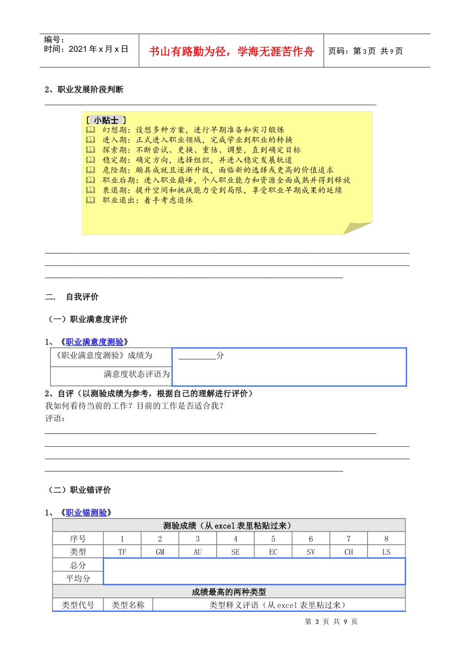 最新编辑职业规划书_第3页