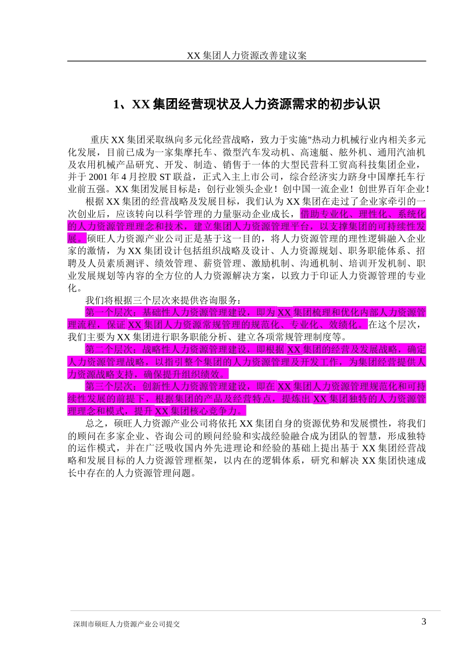 某集团人力资源管理咨询案例范本_第3页