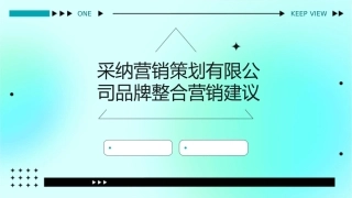采纳营销策划有限公司品牌整合营销建议课件