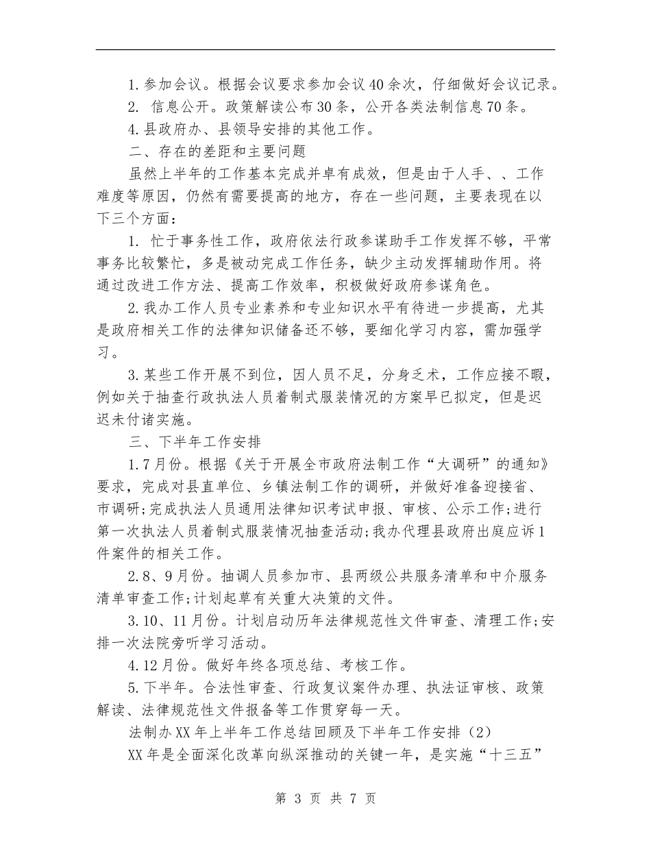 法制办2024年上半年工作总结回顾及下半年工作安排_第3页