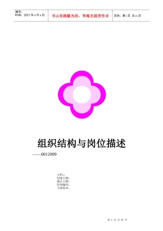 某公司组织结构与岗位描述