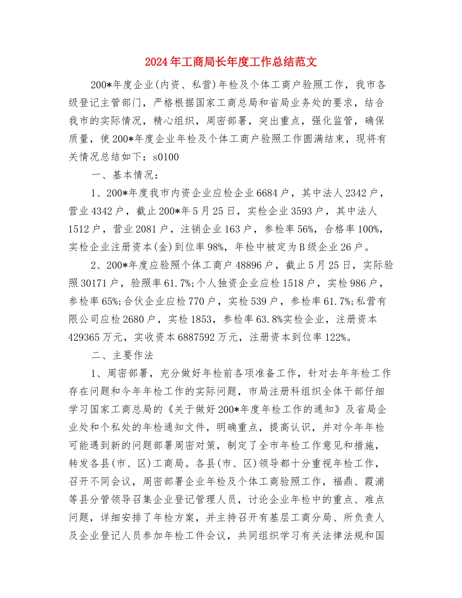 2024年工商局财务科副科长工作工作总结与2024年工商局长年度工作总结范文汇编_第3页