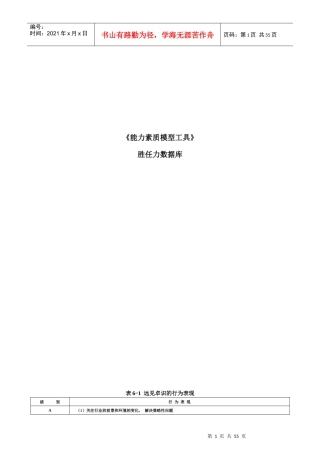 能力素质模型工具之胜任力数据库