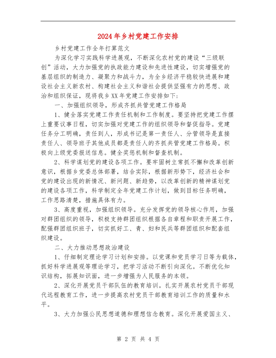 2024年乡村党建工作安排_第2页