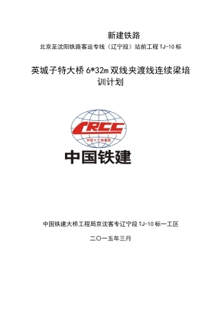 道岔连续梁-培训计划