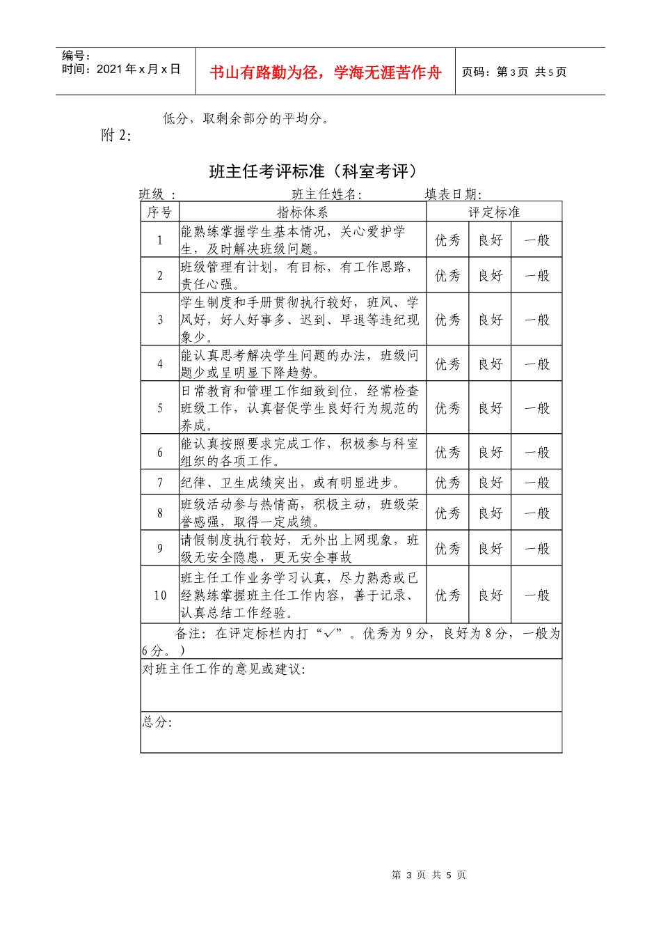 职业培训班班主任工作考核办法_第3页