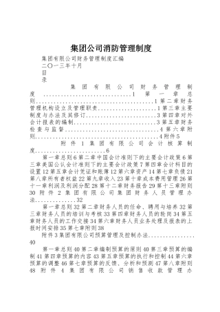 集团公司消防规章制度管理