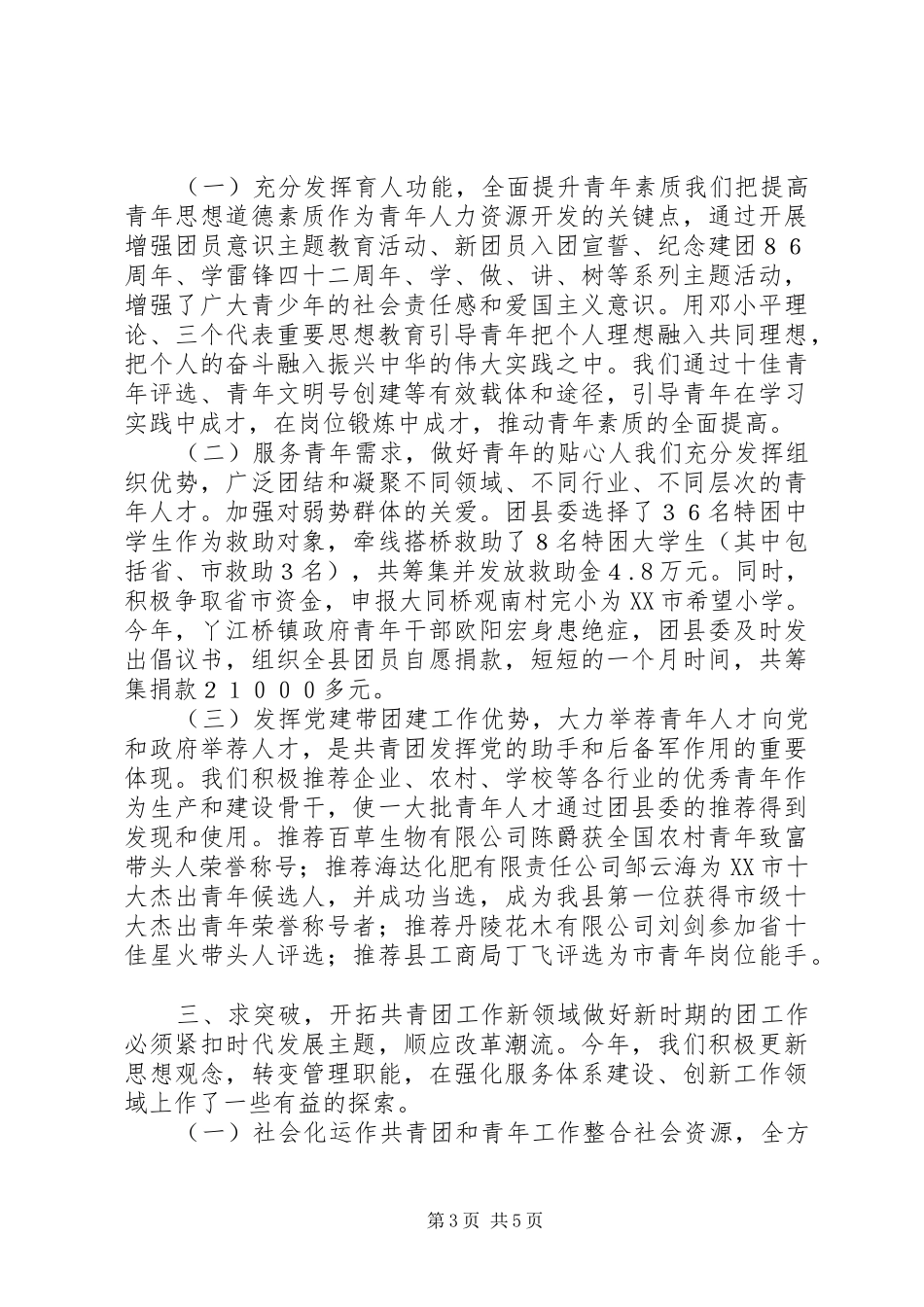 共青团XX县区县委年工作总结_第3页