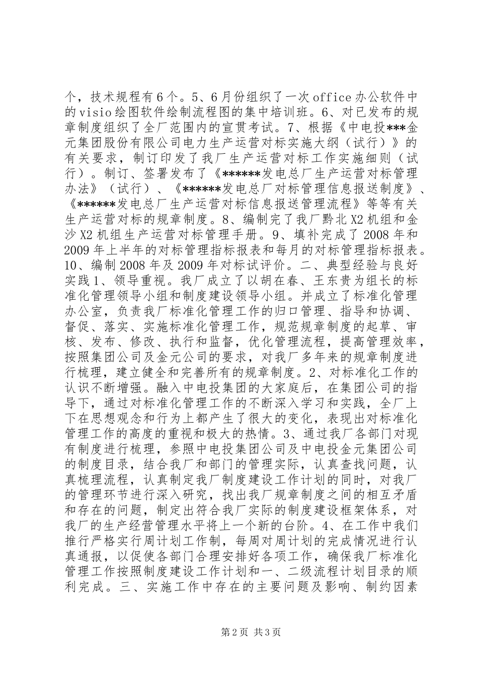 发电总厂标准化管理推进年工作总结_第2页
