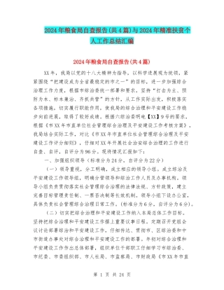 2024年粮食局自查报告与2024年精准扶贫个人工作总结汇编