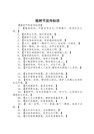 植树节宣传标语大全