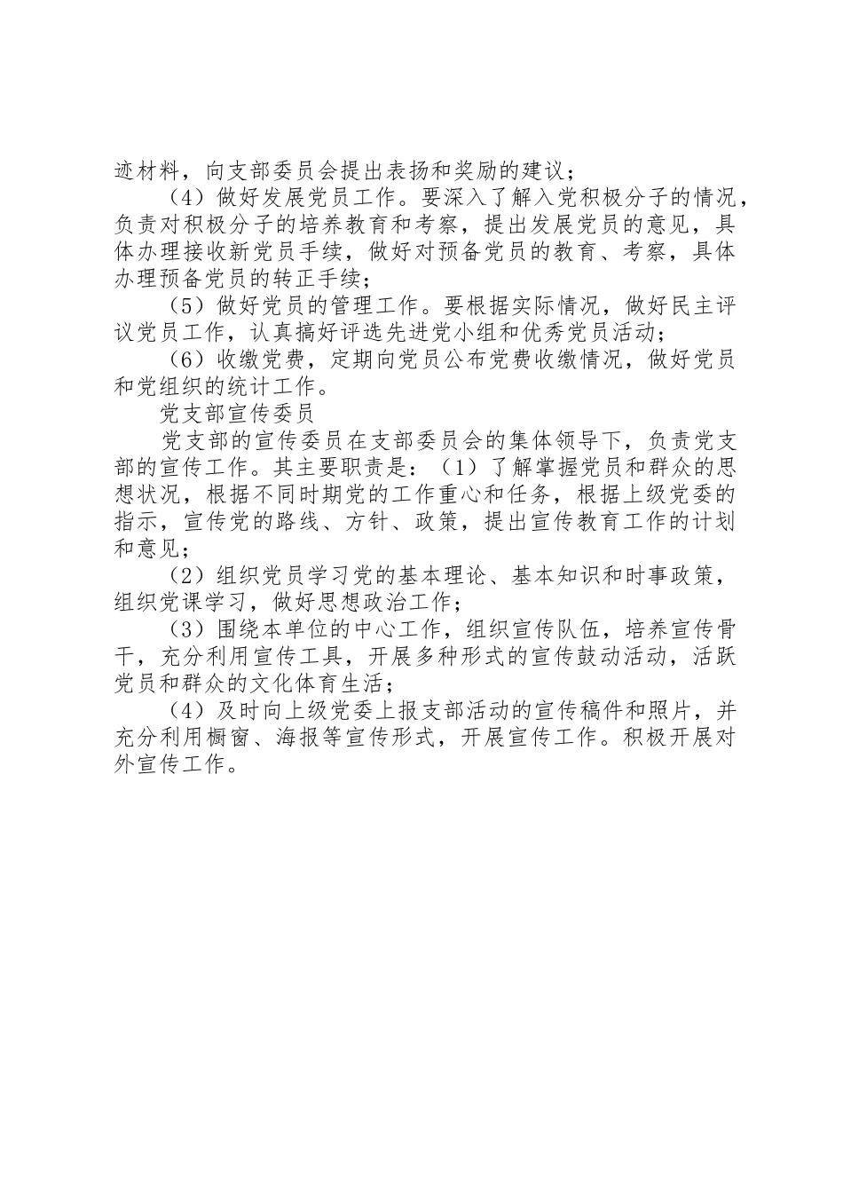 小学党支部成员工作分工及职责要求 _第2页