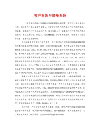 《安全环境-环保技术》之吸声系数与降噪系数 