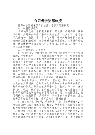 公司考核奖惩规章制度细则