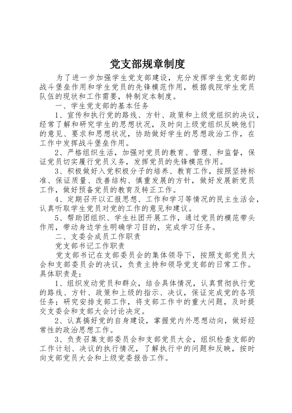 党支部规章规章制度 _第1页