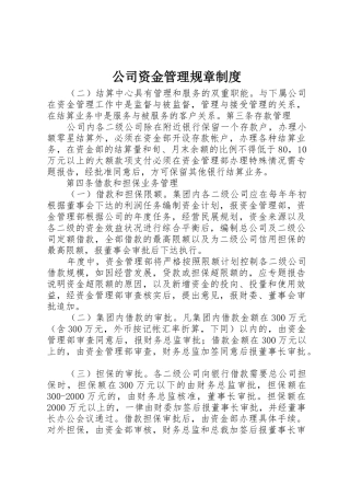 公司资金管理规章规章制度 (2)