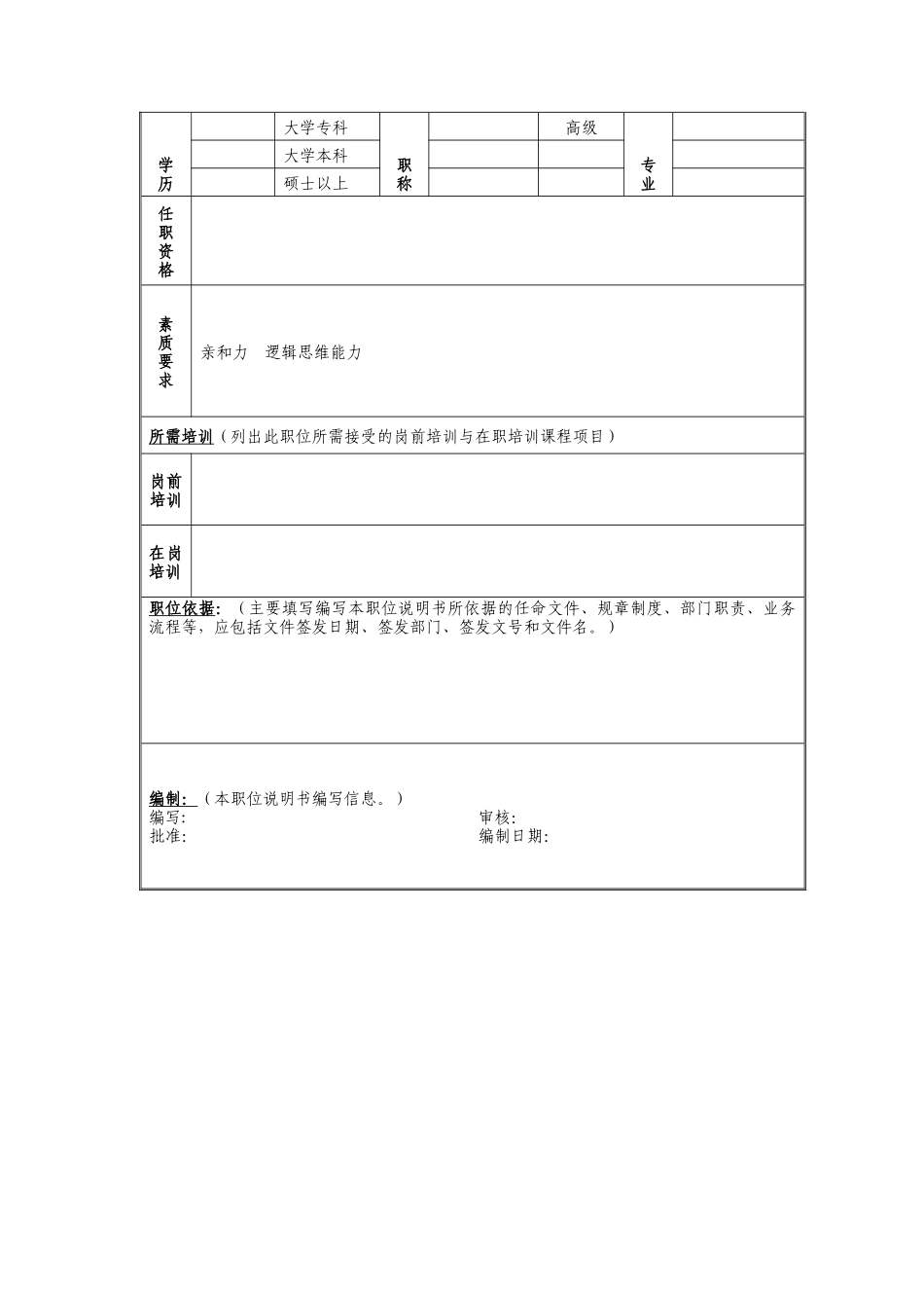 投诉处理员岗位说明书_第2页