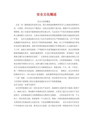 《安全文化》之安全文化概述 