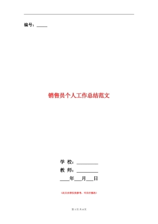 销售员个人工作总结范文【新版】