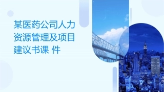 某医药公司人力资源管理及项目建议书课件