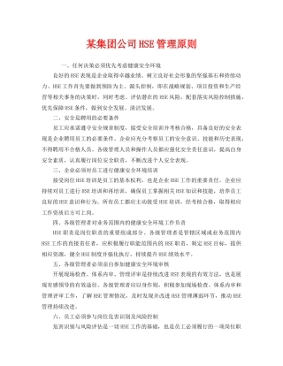 《管理体系》之某集团公司HSE管理原则 