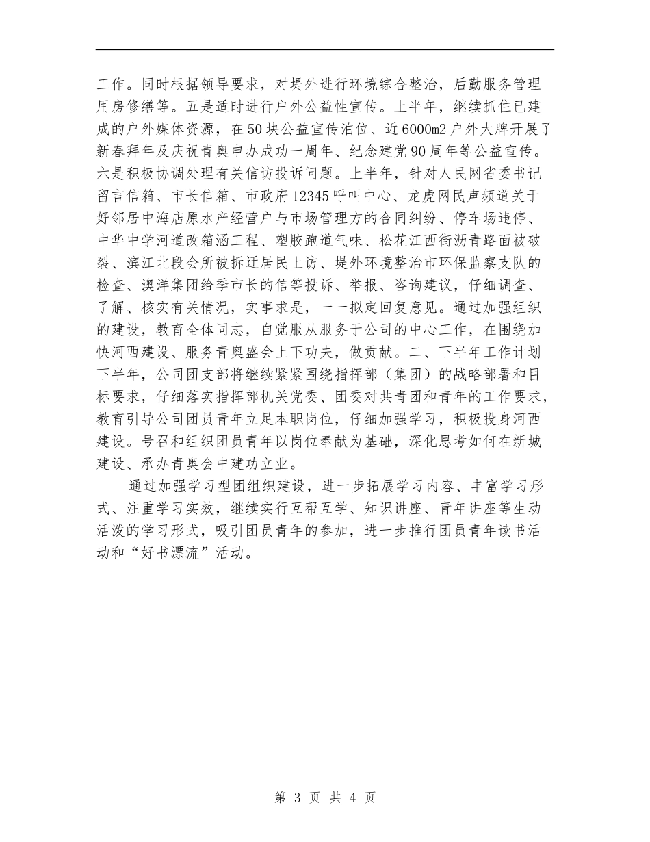 上半年团支部工作总结及下半年工作计划_第3页