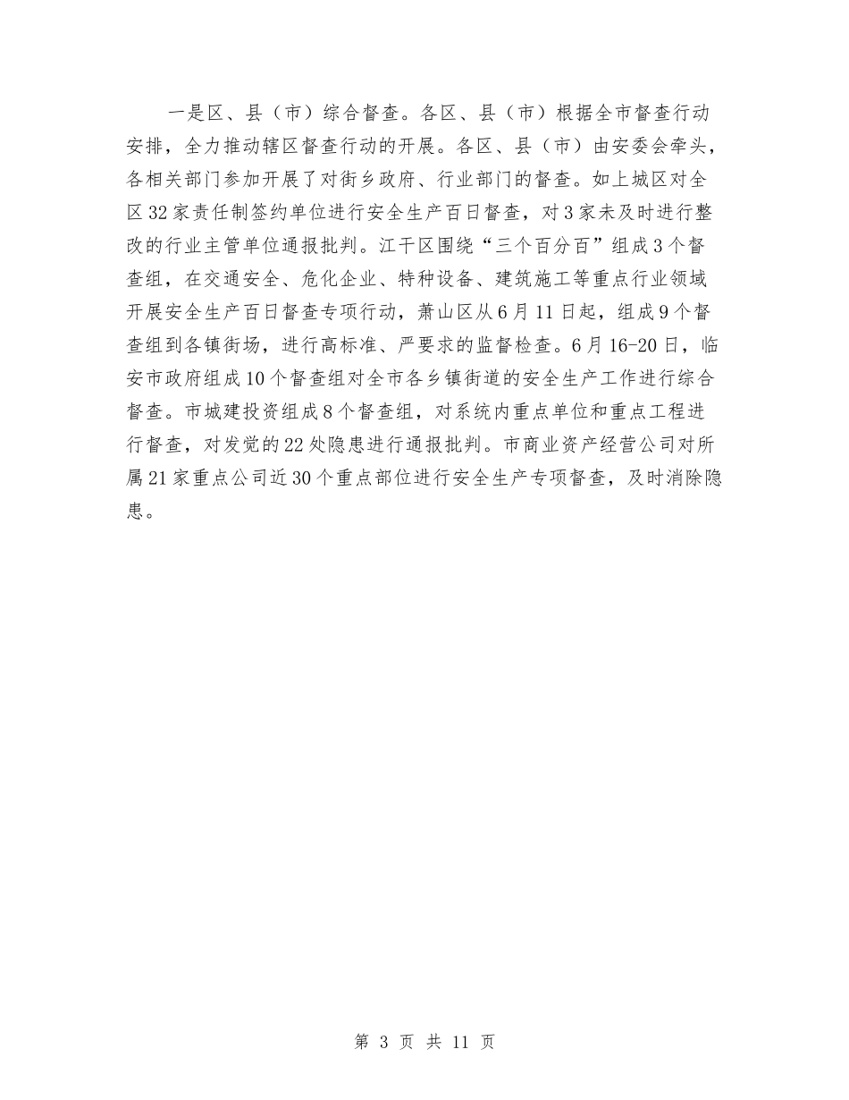 2024年市安全生产百日督查专项行动总结与2024年市审计局总结及年度工作计划范文汇编_第3页