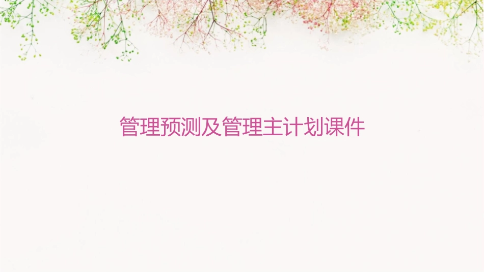 管理预测及管理主计划课件_第1页
