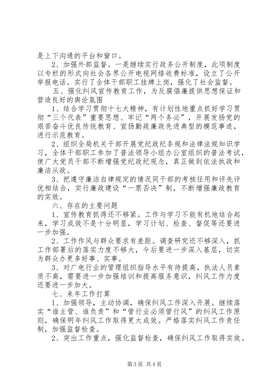 广电局纠风工作总结_第3页
