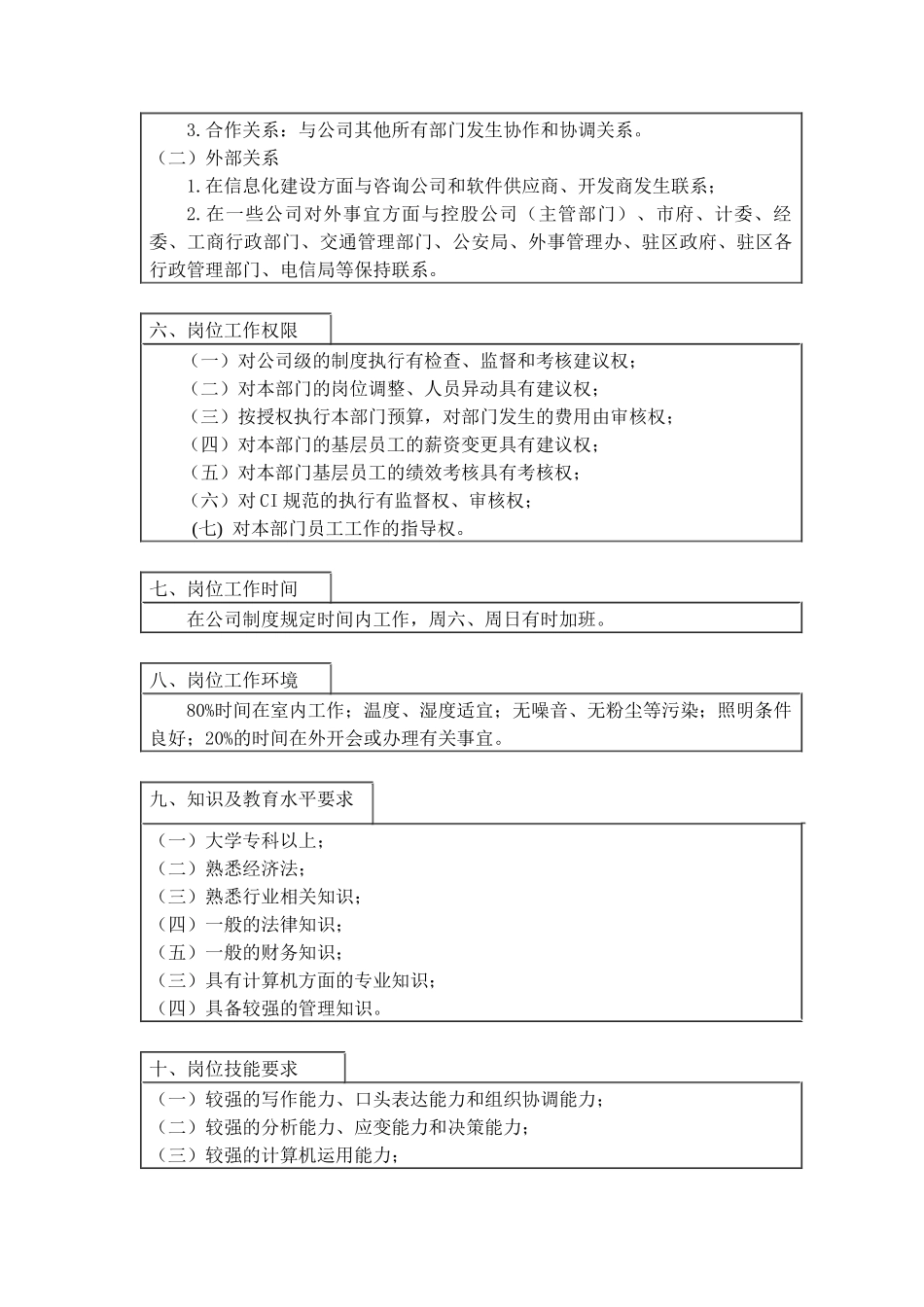 登康口腔护理用品股份有限公司办公室副主任（未来岗位）岗位工作说明书_第3页