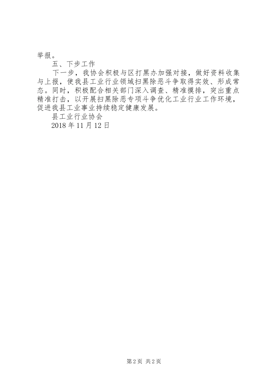 工业协会扫黑除恶年度工作总结_第2页