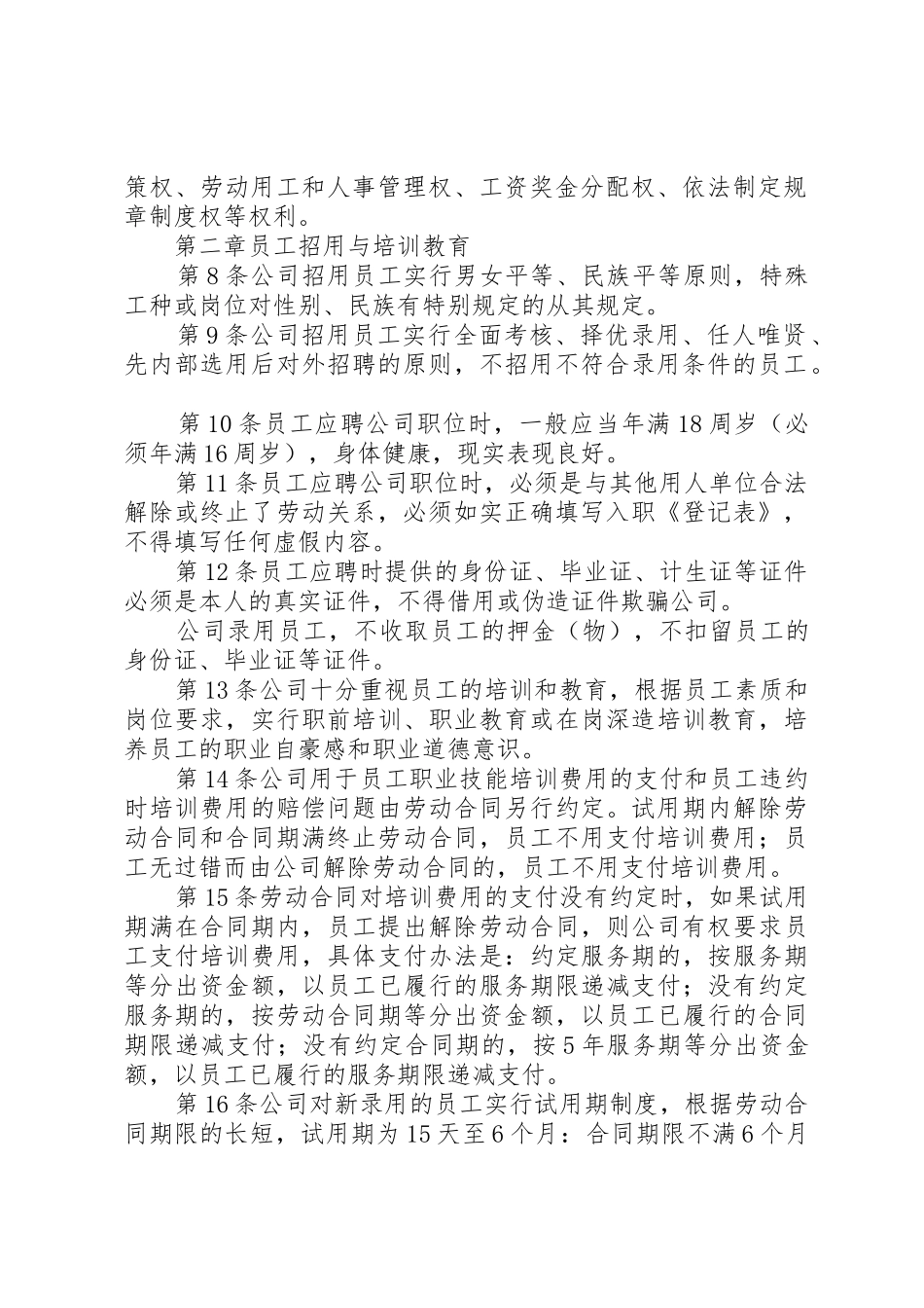 深圳企业规章规章制度细则范本_第2页