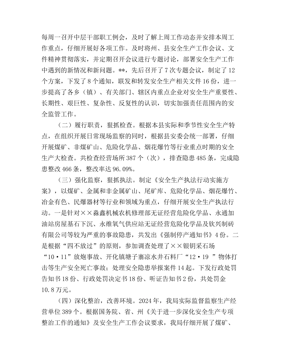 2024年安全生产监督管理局工作总结_第2页