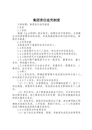 集团责任追究规章制度 