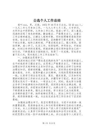 公选个人工作总结