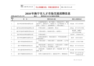 海宁市人才市场交流会信息