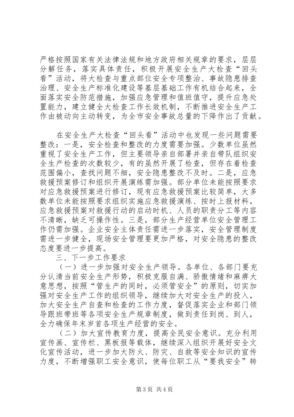 关于开展安全生产大检查工作总结_第3页