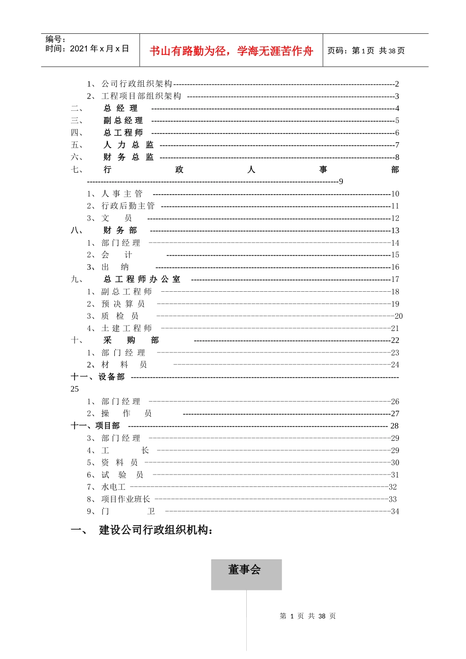 广西XX建设有限公司部门职能及岗位职责（汇编）_第2页