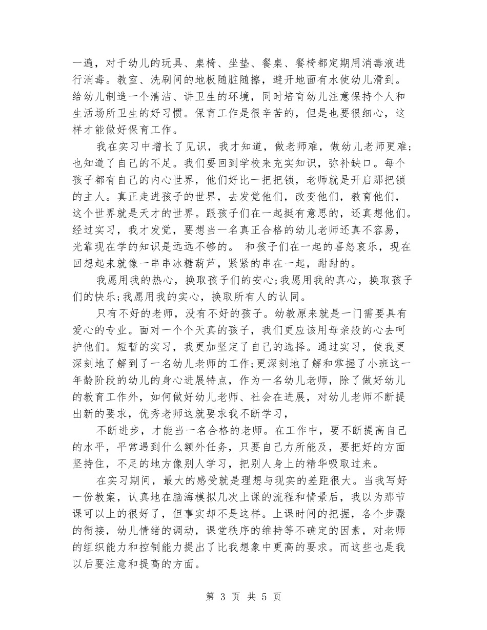 经典幼儿教师实习报告_第3页