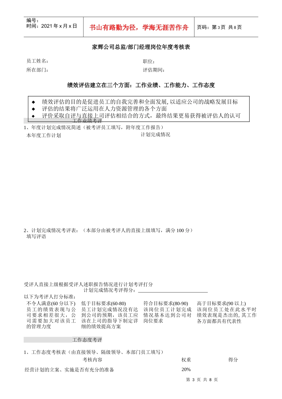 某公司员工绩效考评表_第3页