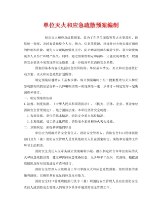 《安全管理应急预案》之单位灭火和应急疏散预案编制 