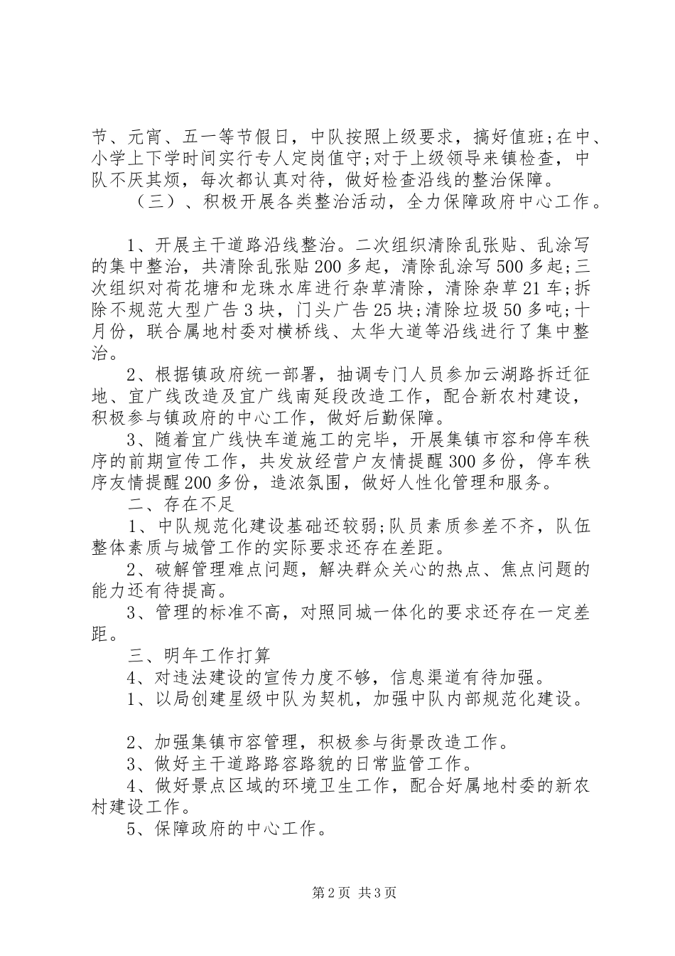 城管XX年度工作总结_第2页