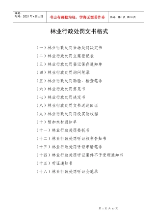 行政处罚文书格式